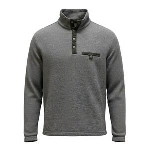 UNTUCKit Parkson Quarter-Snap Pullover Sweatshirt Gray M granola preppy